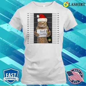 Cat Bad Santa Funny Xmas Christmas Shirt 1