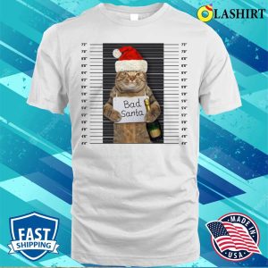 Cat Bad Santa Funny Xmas Christmas Shirt 2