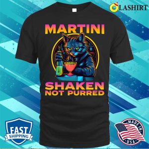 Cat Lover Cat Mom Martini Cocktail T-shirt