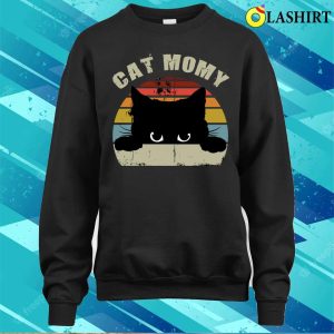 Cat Mommy Women Vintage Retro Black Cats Mom T shirt 4