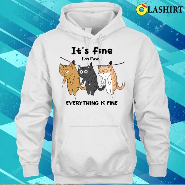 Cat T-shirt, Just Some Fine Felines On A Line T-shirt