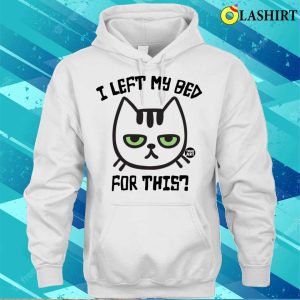 Cat T shirt Left Bed Design Comfortable Tee For Cat Lovers 3