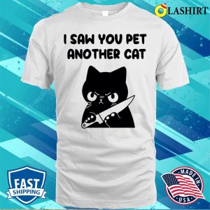 Cat With Knife T shirt 2