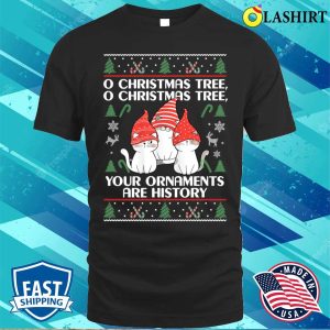 Cats Christmas Shirt Funny Ornaments Pajama Family Tee Shirt 1