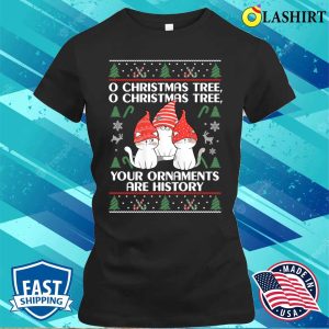 Cats Christmas Shirt Funny Ornaments Pajama Family Tee Shirt 2