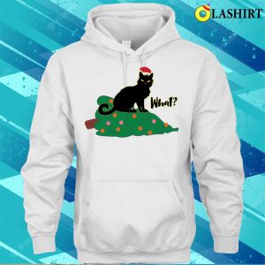 Christmas Cat T shirt Wicked Black Cat Knocks Over Xmas Tree 3