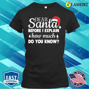 Christmas Gifts Shirt Christmas Dear Santa Before I Explain How Much Do You Know Shirt 2