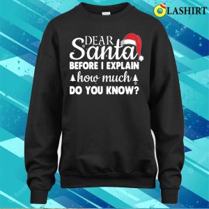 Christmas Gifts Shirt Christmas Dear Santa Before I Explain How Much Do You Know Shirt 4