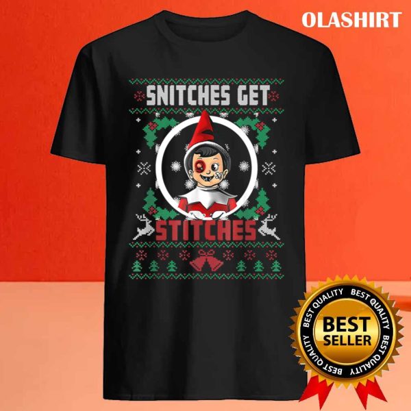 Christmas Snitches Tee Get Stitches Funny X-mas T-shirt