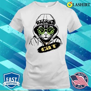 Cool Cat T shirt Hacker Cat T shirt 1