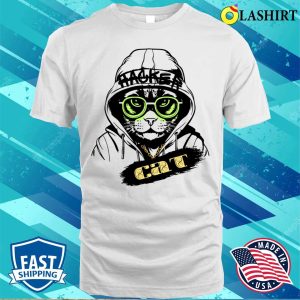 Cool Cat T-shirt, Hacker Cat T-shirt