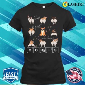 Corgi T-shirt, Just A Girl Who Loves Corgis Welsh Corgi Dog Lover Science T-shirt