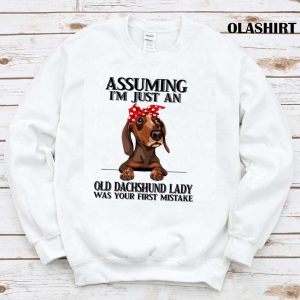 Dachshund Dog Assuming Im Just An Old Dachshund Lady Was Your Fist Mistake T shirt 1