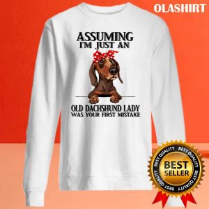 Dachshund Dog Assuming Im Just An Old Dachshund Lady Was Your Fist Mistake T shirt 2