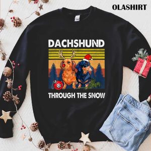 Dachshund Dog Dachshund Through The Snow T shirt 1