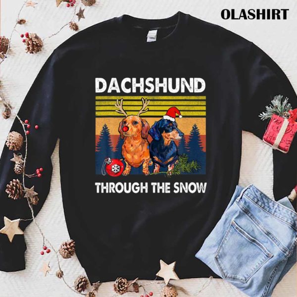 Dachshund Dog, Dachshund Through The Snow T-shirt