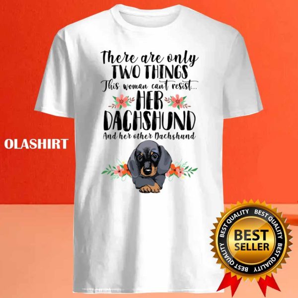 Dachshund Dog There Are Only A Few Only Two Thing This Woman Can’t Resist Her Dachshund Shirt