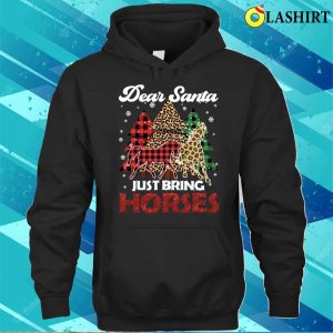 Dear Santa Just Bring Horses Leopard Chirstmas Tree Pajamas T shirt 3