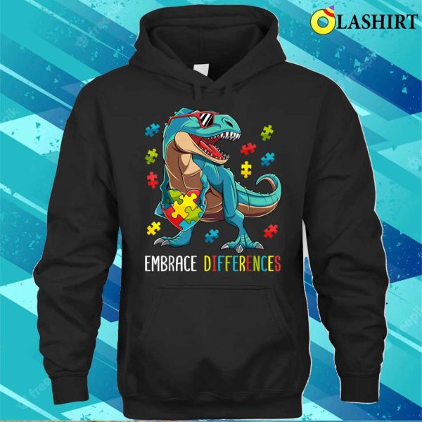 Dinosaur Puzzle Piece Autism Awareness For Boys Kids T-shirt