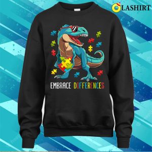 Dinosaur Puzzle Piece Autism Awareness For Boys Kids T shirt 4