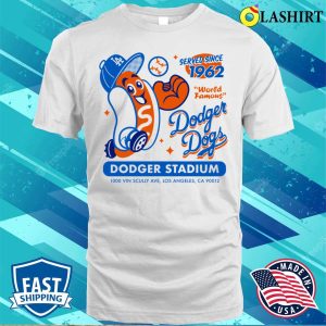 Dodger Dogs Iconic T shirt Celebrating 1962 Onwards 2