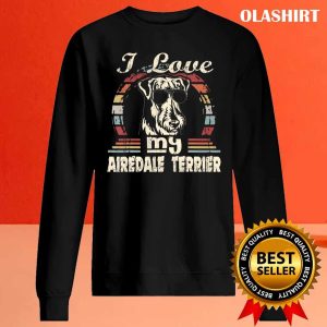 Dog Love I Love My Airedale Terrier Vintage Retro T shirt 2