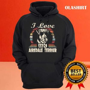 Dog Love I Love My Airedale Terrier Vintage Retro T shirt 3