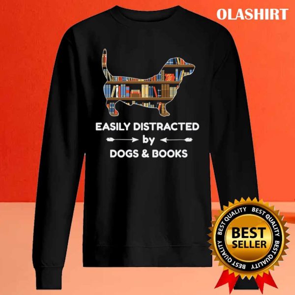 Easily Distracted Dogs Books Vintage T-shirt