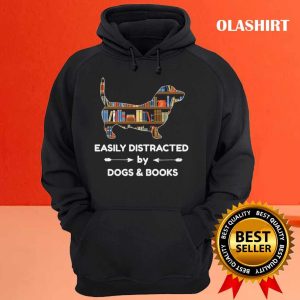 Easily Distracted Dogs Books Vintage T shirt 3