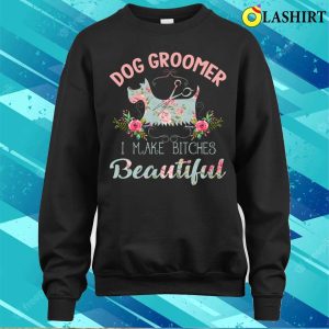 Floral Dog Groomer Gift Dog Pet Grooming T shirt 4