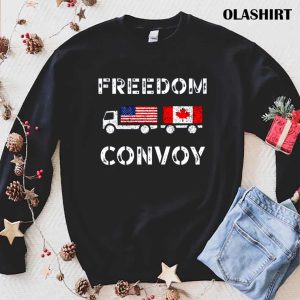 Freedom Convoy Canadian Truckers Maple Leaf T shirt 1