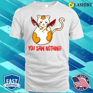 Funny Black Cat You Saw Nothing Halloween Cat T shirt 2