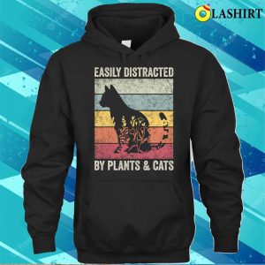 Funny Cat Easily Distracted By Plants Cats Botanical Floral Cute Cat T shirt 3