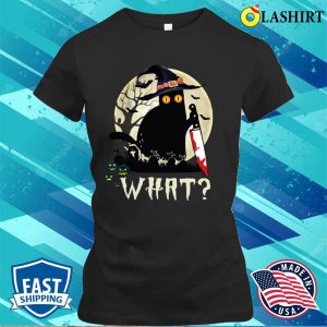 Funny Cat What Black Cat With Knife Halloween Costume T shirt 2