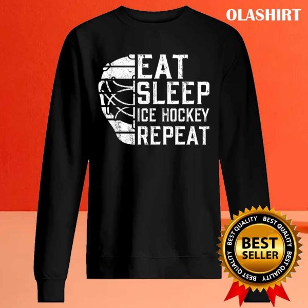 Funny Eat Sleep Ice Hockey Repeat Winter Sports Players T-shirt