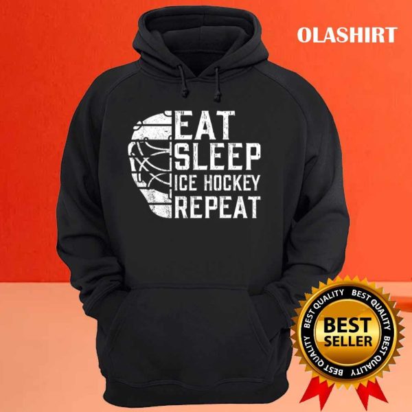 Funny Eat Sleep Ice Hockey Repeat Winter Sports Players T-shirt