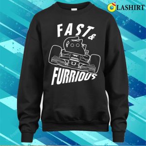 Funny Furrurious Car Driving Cat T shirt 4