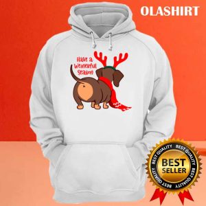 Funny Have A Weinerful Season Daschund Doxie In Dog Dress T shirt 3