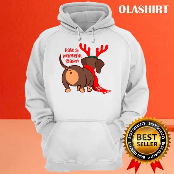 Funny Have A Weinerful Season Daschund Doxie In Dog Dress T-shirt