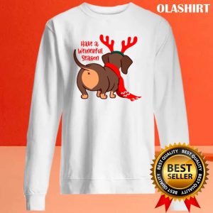 Funny Have A Weinerful Season Daschund Doxie In Dog Dress T shirt 4