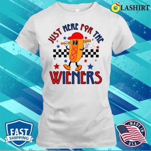 Funny Hot Dog T shirt Hot Dog Im Just Here For The Wieners 4th Of July T shirt 1