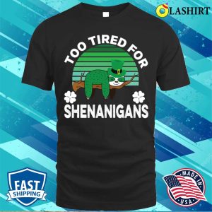 Funny Tired Sloth St Patricks Day Green T Shirt 1