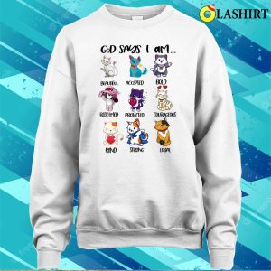 God Says I Am Bluey Cats For Womens Kids T shirt 4