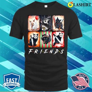 Halloween Cat F-R-I-E-N-D-S T-Shirt – Purrfectly Spooky Vibes