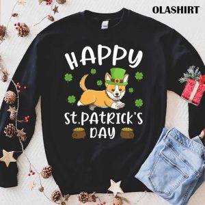 Happy St Patricks Day Funy Saint Patricks Corgi Dog Shirt 1