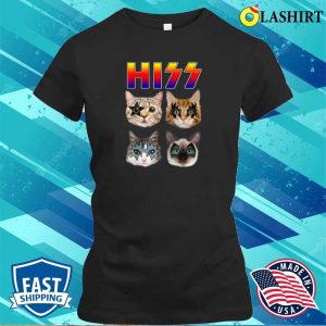 Hiss Funny Cats Kittens Rock Rockin Short Sleeve T shirt Gift Tee Pun 2