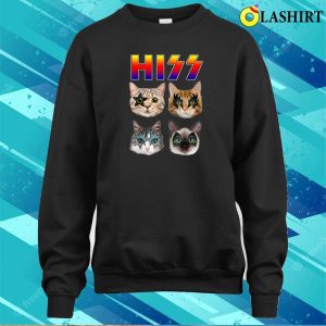 Hiss Funny Cats Kittens Rock Rockin Short Sleeve T shirt Gift Tee Pun 4