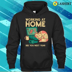 Home Office Cat Shirt Funny And Adorable Cat Design On Comfortable T shirt 3