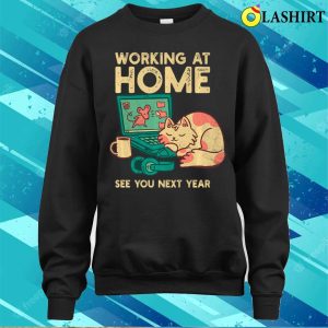 Home Office Cat Shirt Funny And Adorable Cat Design On Comfortable T shirt 4