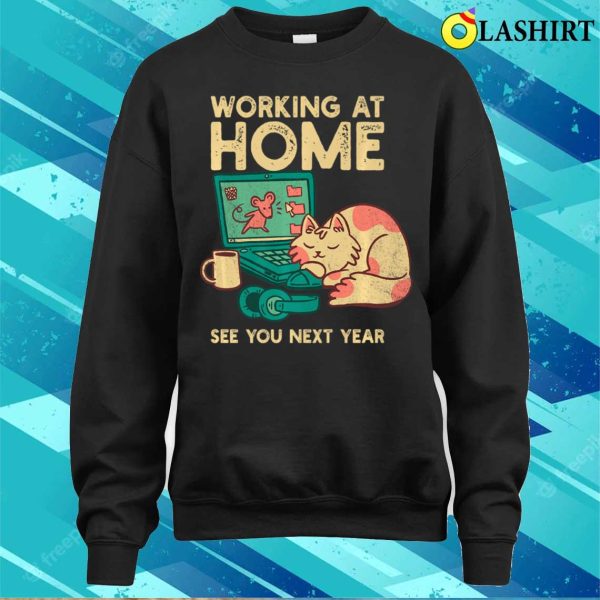 Home Office Cat Shirt, Funny And Adorable Cat Design On Comfortable T-shirt